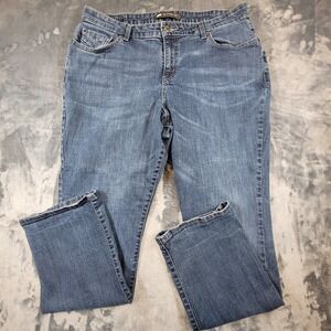 Levis 580 Straight Leg Jeans Womens 18W Medium Wash Blue Denim Stretch